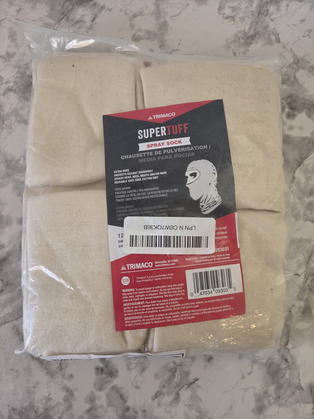 SuperTuff Spray Sock in Natural (Beige) 12 Pac